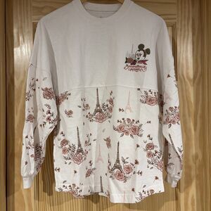 Disney Mademoiselle Minnie Mouse Paris Eiffel Tower Floral Spirit Jersey Top XS